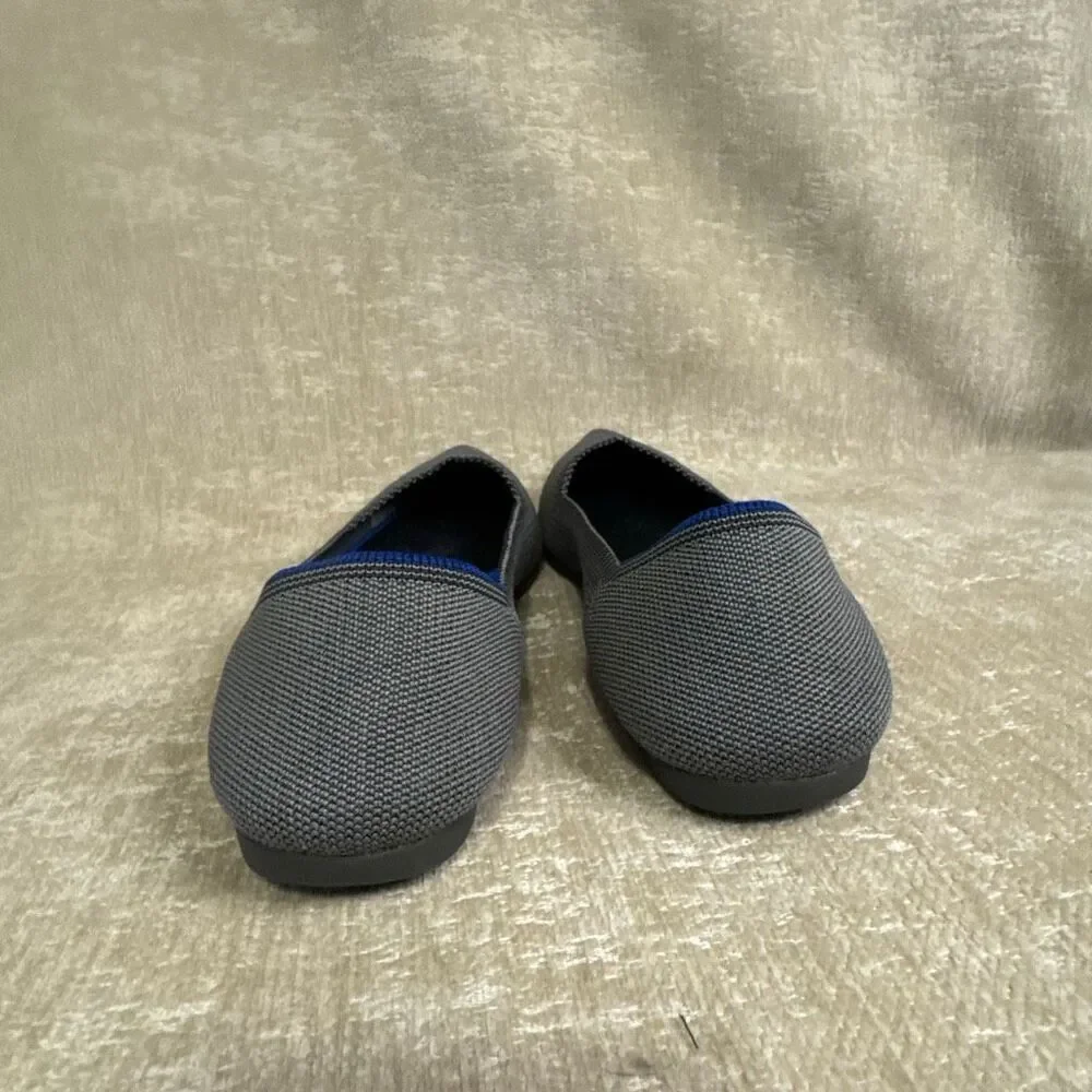Rothy's Women's The Point Knit Slip-On Ballet Flats Grey Birdseye Size 8.5